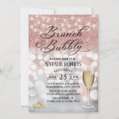 バラモダン金ゴールドブランチ&バブリーブライダルシャワー 招待状 (正面)