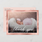 バラモダン金ゴールドベイビーシャワーありがとう ポストカード (正面/裏面)
