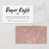 バラモダン金ゴールドベビーシャワーおむつラッフルチケット エンクロージャーカード (正面/裏面)