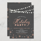 バラモダン金ゴールドホリデーパーティー 招待状 (正面/裏面)