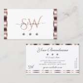 バラモダン金ゴールドホワイトダイヤきらめくズモノグラム 名刺 (正面/裏面)