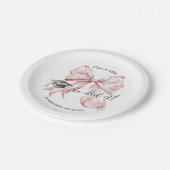 バラモダン金ゴールドボウ彼女はそれをした紙ラウンドプレート ペーパープレート (アングル)