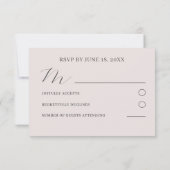 バラモダン金ゴールドボタニカルウェディングRSVP 出欠カード (裏面)