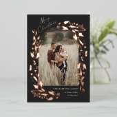 バラモダン金ゴールドボホワイルドフラワーアーチフォト 箔シーズンカード (立ち正面)