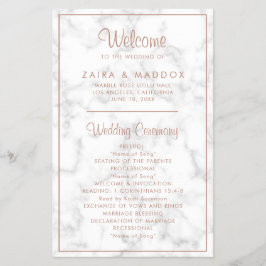 バラモダン金ゴールドマーブルバジェット結婚式 プログラム チラシ