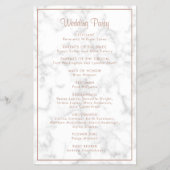 バラモダン金ゴールドマーブルバジェット結婚式 プログラム チラシ (裏面)