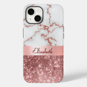 バラモダン金ゴールドマーブルフェイクグリッターモノグラム Case-Mate iPhoneケース (裏面)