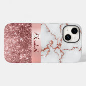 バラモダン金ゴールドマーブルフェイクグリッターモノグラム Case-Mate iPhoneケース (裏面 (横))