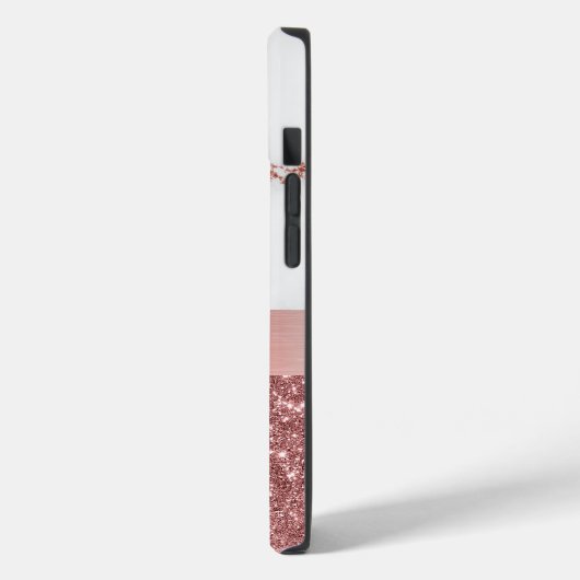 バラモダン金ゴールドマーブルフェイクグリッターモノグラム Case-Mate iPhoneケース (裏面 / 左)