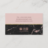 バラモダン金ゴールドマーブルヘア美しいサロンスパ 名刺 (裏面)