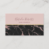 バラモダン金ゴールドマーブルヘア美しいサロンスパ 名刺 (正面)