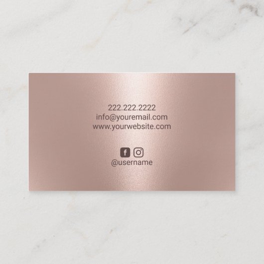 バラモダン金ゴールドマーブルヘア&メイクアップアーティストサロン 名刺 (裏面)