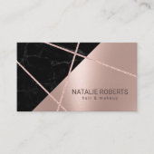 バラモダン金ゴールドマーブルヘア&メイクアップアーティストサロン 名刺 (正面)