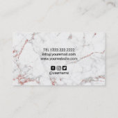 バラモダン金ゴールドマーブルメイクアップアーティストヘアサロン 名刺 (裏面)