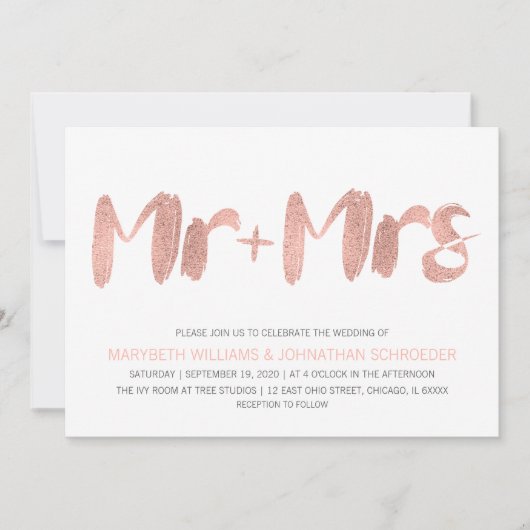 バラモダン金ゴールドミセス・結婚式招待状 招待状 (正面)