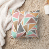 バラモダン金ゴールドミント金属三角形ジオメトリ クッション (ブランケット)