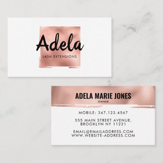 バラモダン金ゴールドメタリックスパークルシックスクエア名 名刺 (正面/裏面)