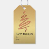 バラモダン金ゴールドメタリックホリデーズギフトラベル ギフトタグ (正面)
