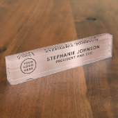 バラモダン金ゴールドメタリックロゴボスレディCEO デスクネームプレート (側面)