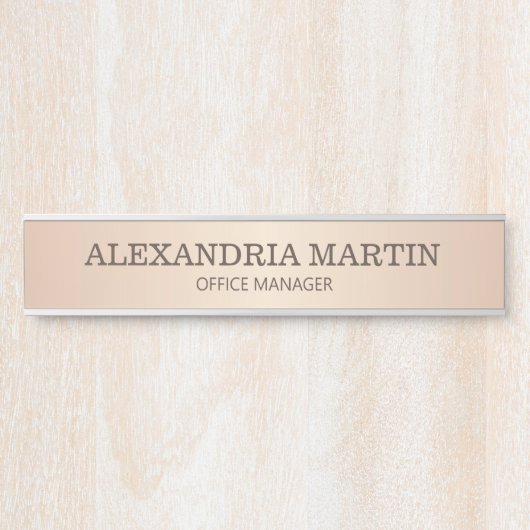 バラモダン金ゴールドメタリック名ジョブタイトルドア記号 サインプレート (正面)