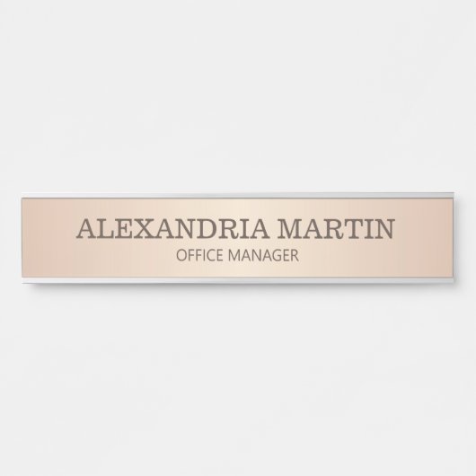 バラモダン金ゴールドメタリック名ジョブタイトルドア記号 サインプレート (正面)