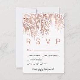 バラモダン金ゴールドヤシの木の食べ物RSVP結婚の 出欠カード