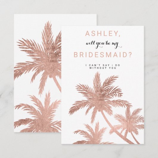 バラモダン金ゴールドヤシの木 招待状 (正面/裏面)