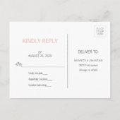 バラモダン金ゴールドラブウェディングRSVPポストカード インビテーションポストカード (裏面)