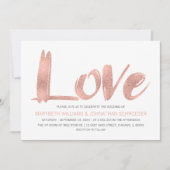 バラモダン金ゴールドラブ結婚式招待状 招待状 (正面)