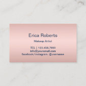 バラモダン金ゴールドリップネイビーブルーメイクアップアーティスト 名刺 (裏面)