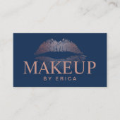 バラモダン金ゴールドリップネイビーブルーメイクアップアーティスト 名刺 (正面)