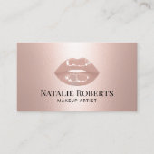 バラモダン金ゴールドリップ美しいサロンメイクアップアーティスト 名刺 (正面)