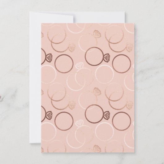 バラモダン金ゴールドリングや輪ウェディングレセプションカード 招待状 (裏面)