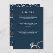 バラモダン金ゴールドリングや輪ウェディングレセプションカード 招待状 (正面/裏面)