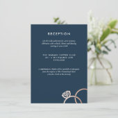 バラモダン金ゴールドリングや輪ウェディングレセプションカード 招待状 (スタンド正面)