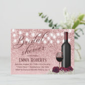 バラモダン金ゴールドワイン&フラワーズブライダルシャワー 招待状 (スタンド正面)