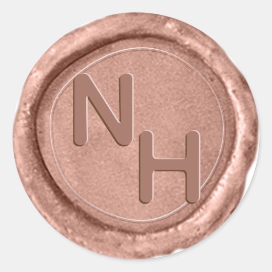 バラモダン金ゴールドワックスシールモノグラム結婚のシール ラウンドシール (正面)