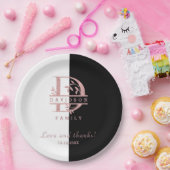 バラモダン金ゴールド分カスタム割モノグラムA、B、C、D ペーパープレート (パーティー)