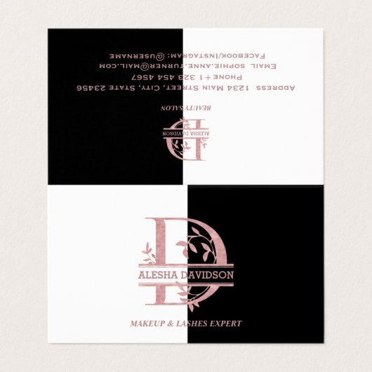 バラモダン金ゴールド分カスタム割モノグラムA、B、C、D 名刺 (外部フラット)