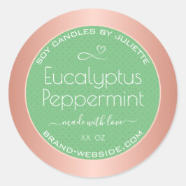 バラモダン金ゴールド包装ラベルライトグリーンミント ラウンドシール