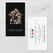 バラモダン金ゴールド及びブラッククリーニングサービス 名刺 (正面/裏面)