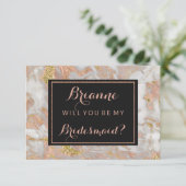 バラモダン金ゴールド大理石は私の花嫁になる 招待状 (スタンド正面)