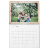 バラモダン金ゴールド大理石ファミリフォト カレンダー (3月 2026)