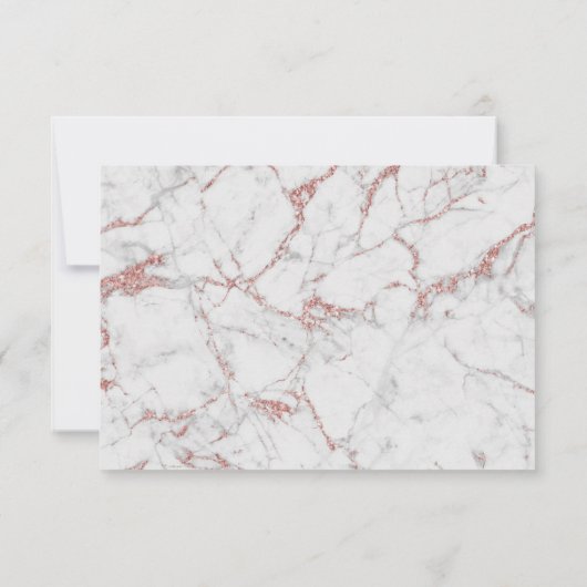 バラモダン金ゴールド大理石赤面ピンクオーダーサンキュー サンキューカード (裏面)