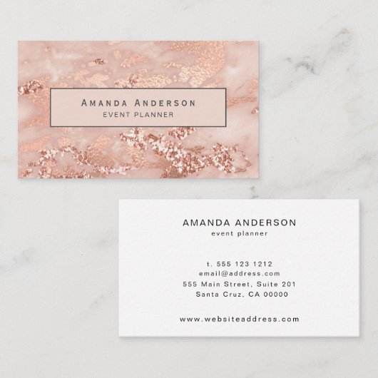 バラモダン金ゴールド大理石 名刺 (正面/裏面)