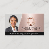 バラモダン金ゴールド弁護士弁護士写真 名刺 (正面)