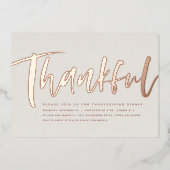 バラモダン金ゴールド感謝祭ディナー 箔招待状 (正面)