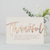 バラモダン金ゴールド感謝祭ディナー 箔招待状 (立ち正面)