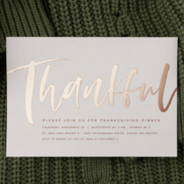 バラモダン金ゴールド感謝祭ディナー 箔招待状