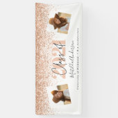 バラモダン金ゴールド数々の写真スタイリッシュ卒業ba 横断幕 (縦)